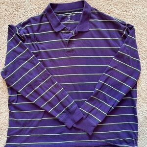 Saddlebred Men's Size XL Purple White Stripe Two Button Down Shirt